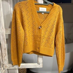 Pink Rose Mustard Yellow Women's Sweater
